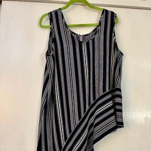 Last Tango Tunic striped sleeveless Top L Made in USA